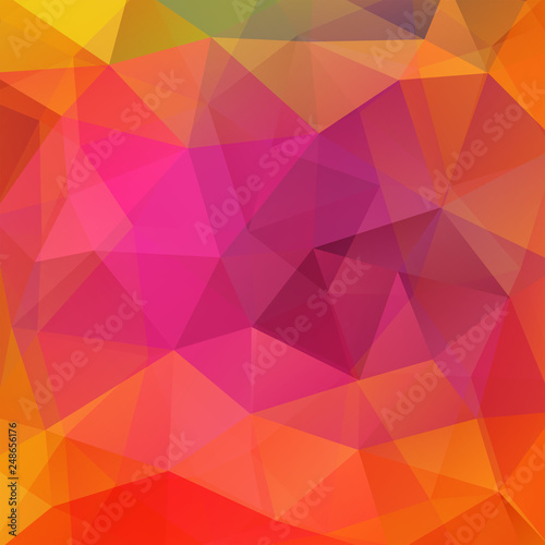 Abstract polygonal vector background. Colorful geometric vector illustration. Creative design template. Pink, yellow, orange colors.