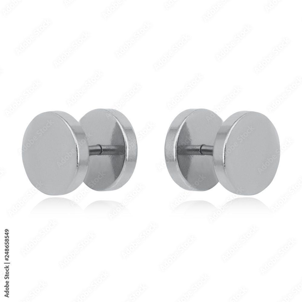 Pair of earrings isolated on white Pair of earrings isolated on white