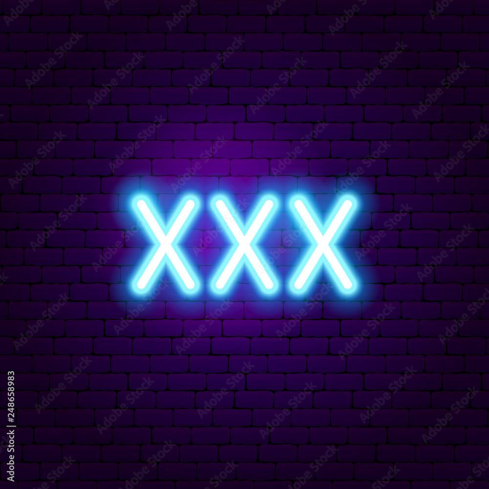 1000px x 1000px - XXX Neon Sign Stock Vector | Adobe Stock