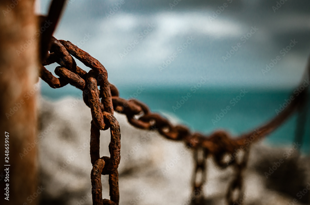 rusty chain on a background rusty chain on a background