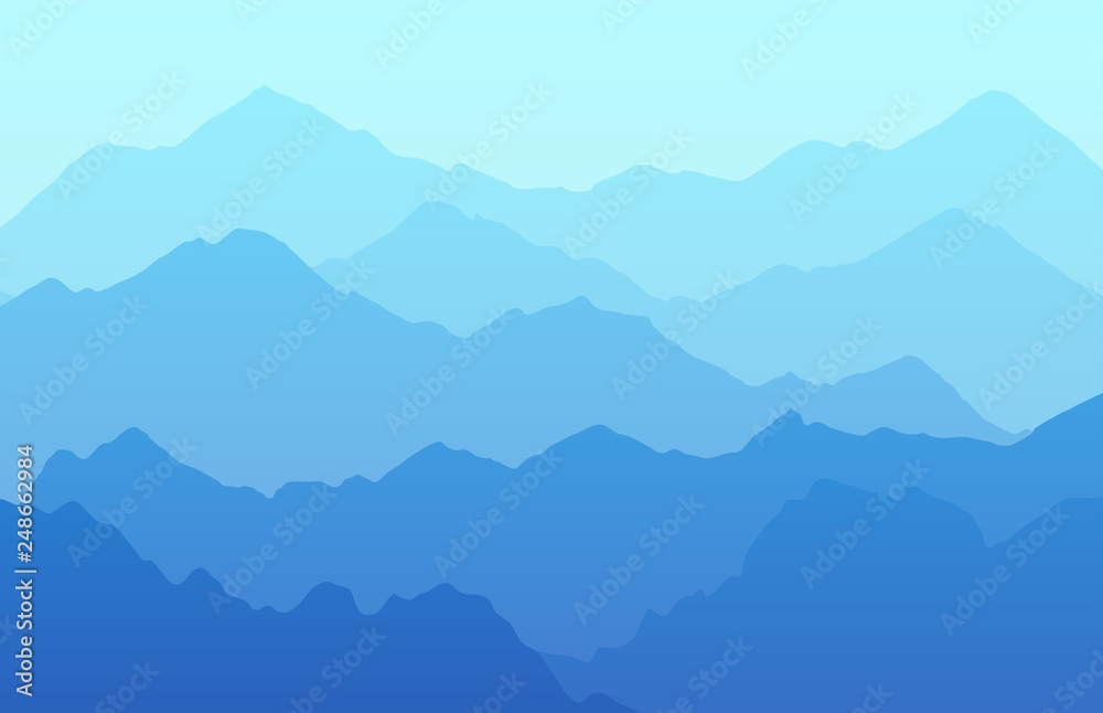 Vector landscape background with mountains