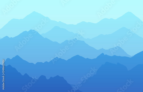 Vector landscape background with mountains