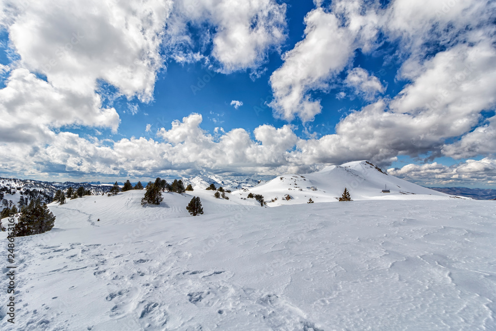 snowy landscape in the pyrenees