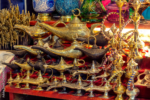 Old style oil lamp. Aladdin's lamp