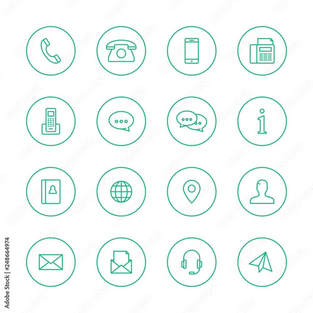 Kontakt Icon Sammlung bestehend aus Linien Kontakt Icon Sammlung bestehend aus Linien