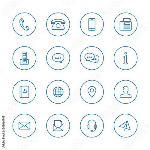 Kontakt Icon Sammlung bestehend aus Linien