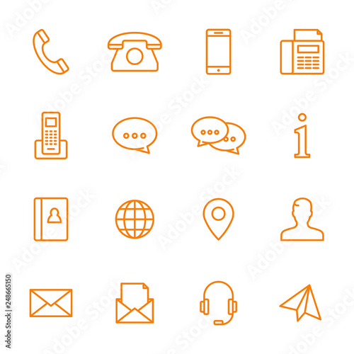 Kontakt Icon Sammlung bestehend aus Linien
