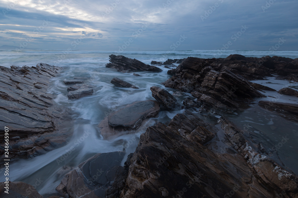 Sunset from Bidart's beach next to Biarritz at the North Basque Country.	