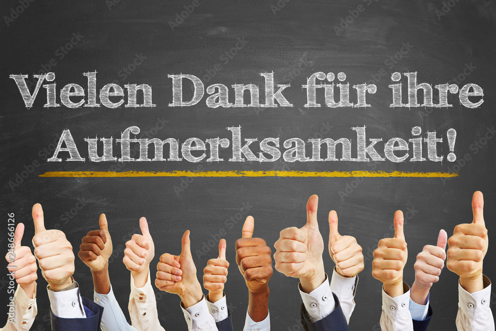 Danke Für Eure Aufmerksamkeit Englisch Vielen Dank für ihre Aufmerksamkeit Stock Photo | Adobe Stock