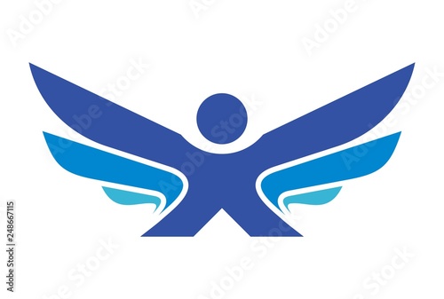 abstract wings letter x icon logo