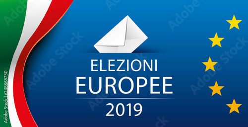 European elections 2019. Italy. Italian. Vector illustration