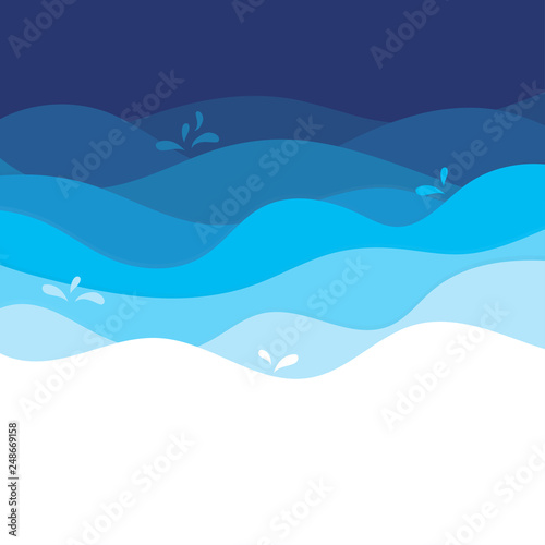 Blue wave abstract vector background illustration