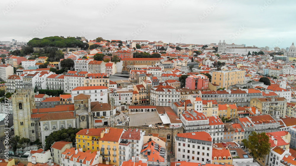 Aerial view of Lisbon in autumn, Portugal
