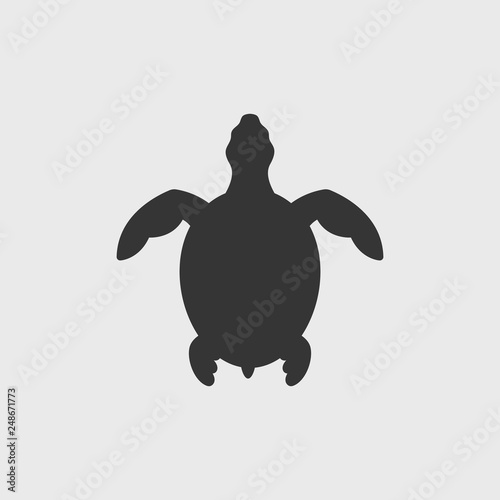 Sea turtle silhouette vector illustration