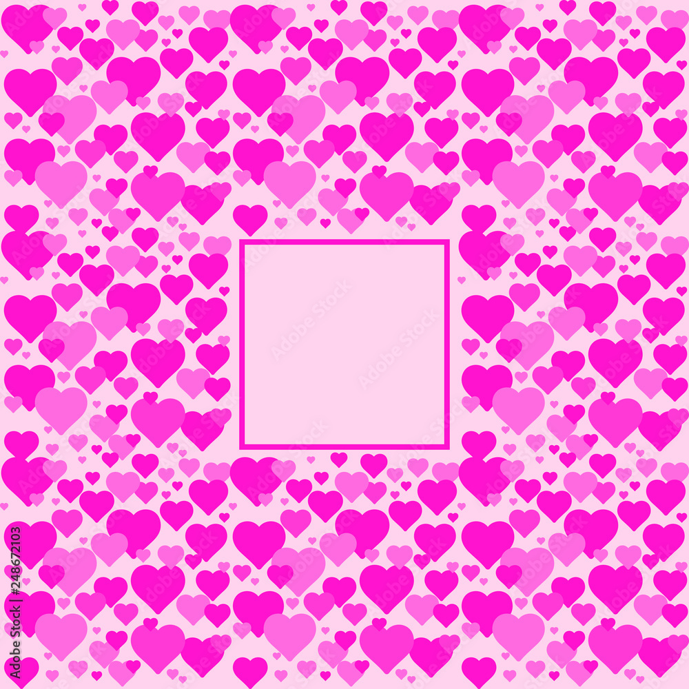 Hearts pattern, symbol background. Valentine's day and Mother's day card prink, pink, red colors. Love banner Illustration. Wedding greeting card Hearts pattern, symbol background. Valentine's day and Mother's day card prink, pink, red colors. Love banner Illustration. Wedding greeting card