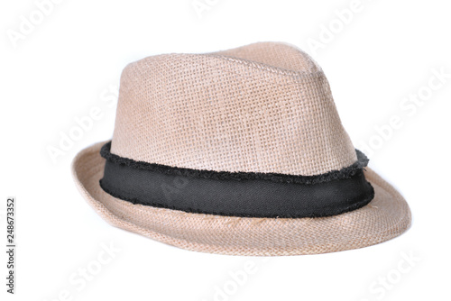 straw summer hat isolated