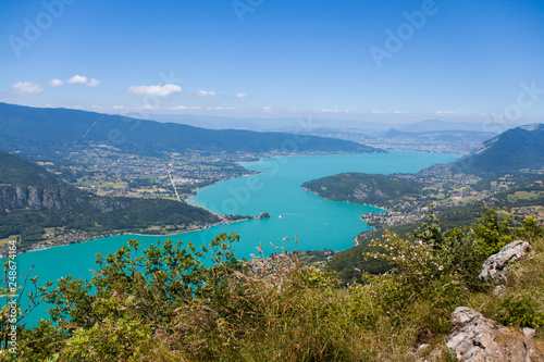 Altitude Panorama over Annecy Lake and French Haute Savoie Valley on a Sunny Summer Day © Angelina Cecchetto