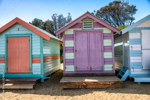 Colorful huts on the beach © jovannig