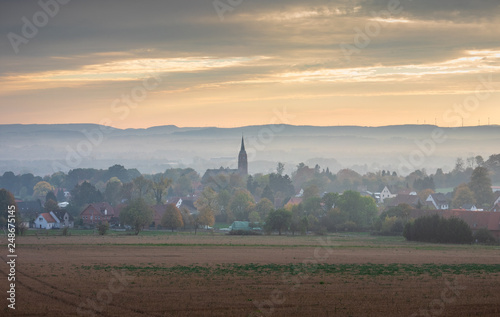Landscape of Low Saxony in village Steinbergen , Germany