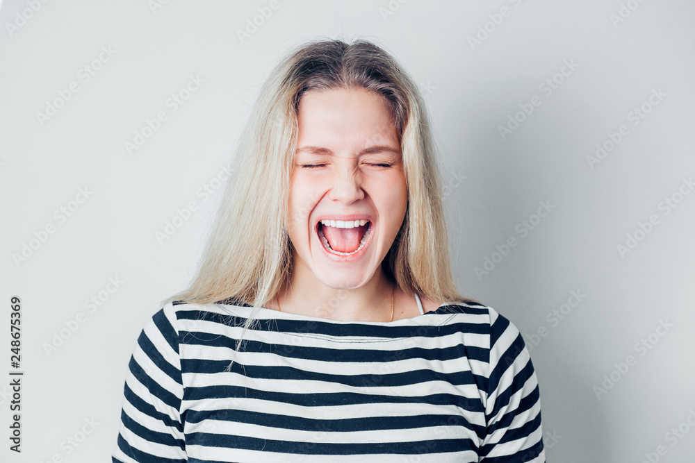 A portrait of very frustrated and angry woman A portrait of very frustrated and angry woman