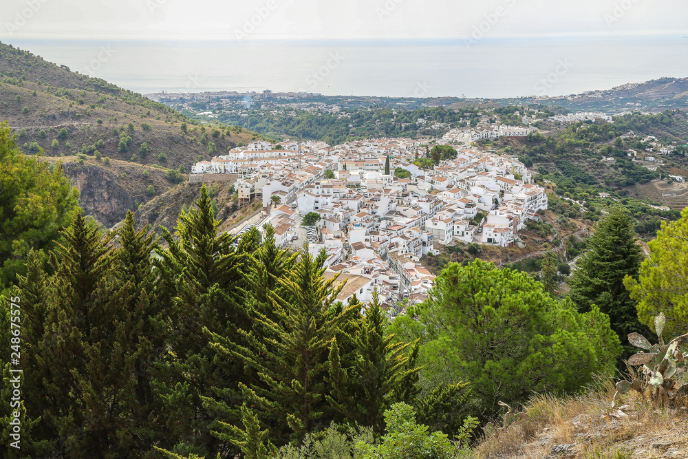 Frigiliana from above white village in Spain