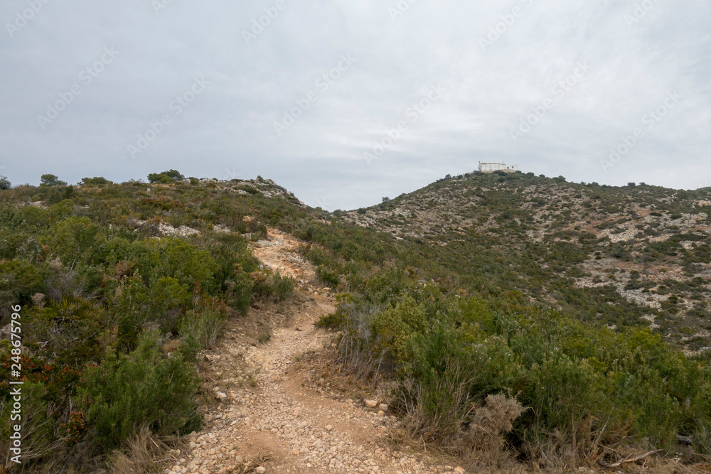 The sea from the top of the mountain in the sierra de irta The sea from the top of the mountain in the sierra de irta