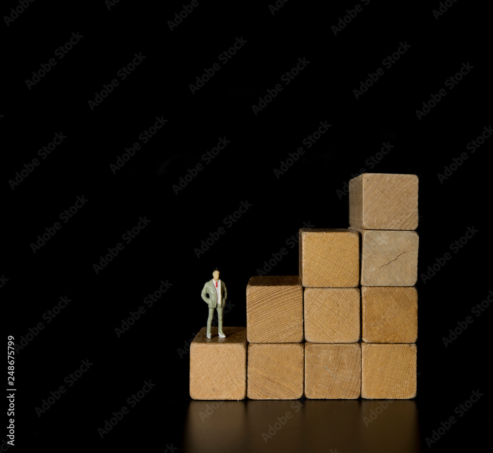 Obraz premium man on top of the career ladder
