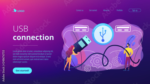 Website vibrant violet landing web page template.