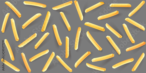 French fries seamless pattern background