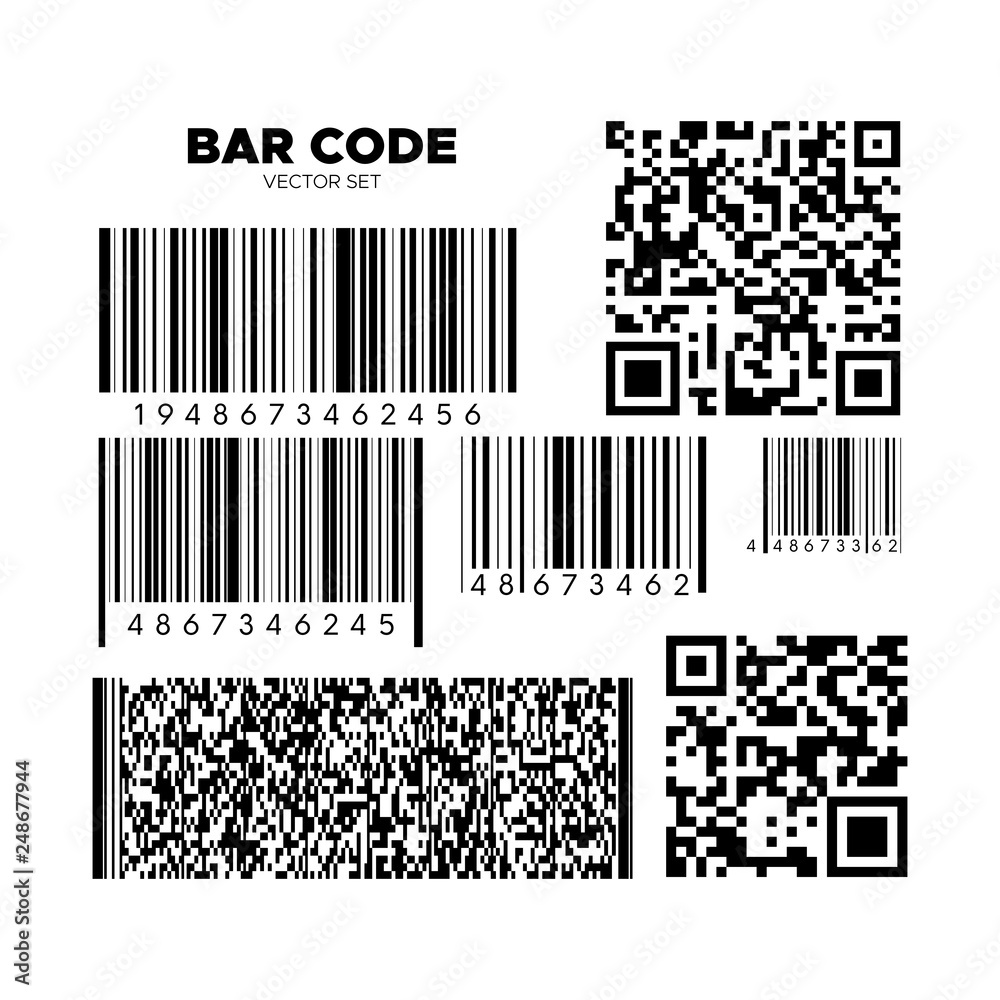 Bar code vector set. Bar code vector set.