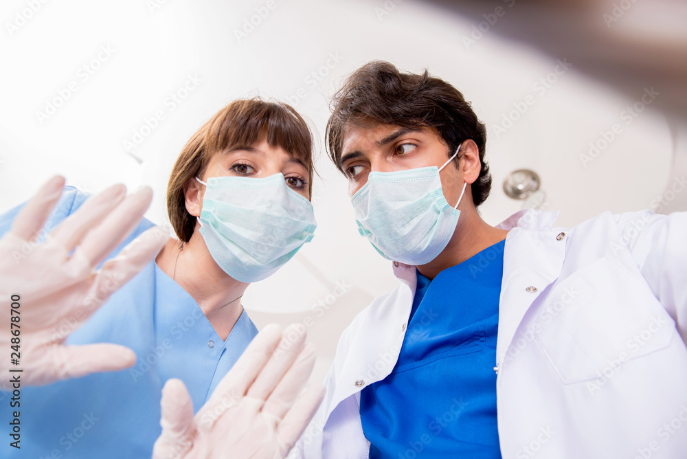 Concept of treating teeth at dentists Concept of treating teeth at dentists