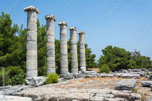 The ruins of Priene ancient city in Turkey. photo