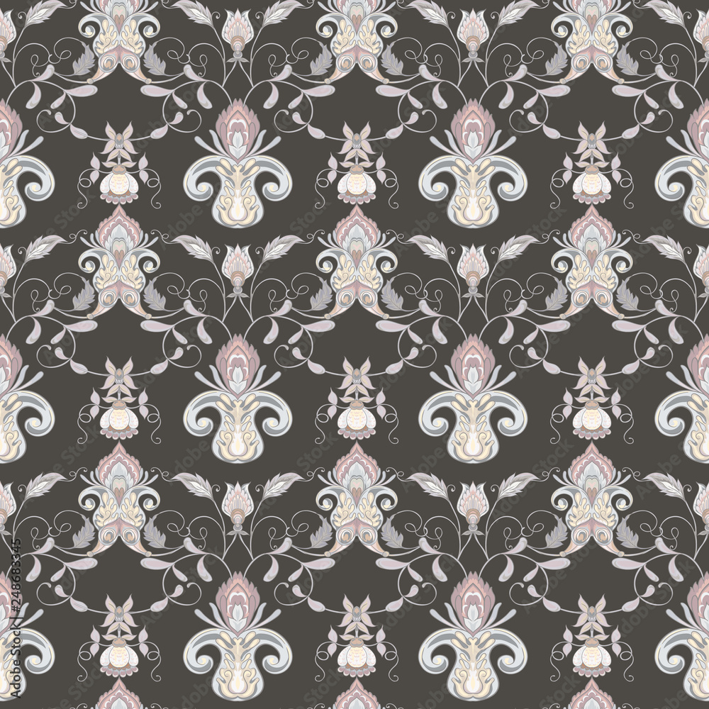 Obraz premium Stylized ornamental flowers in vintage style