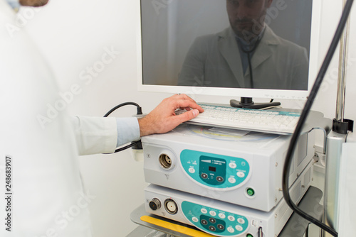 Doctor working with endosco...