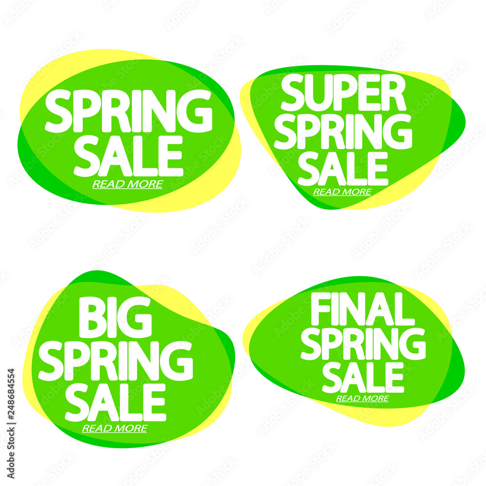 Set Spring Sale bubble banners design template, discount tags, app icons, vector illustration Set Spring Sale bubble banners design template, discount tags, app icons, vector illustration