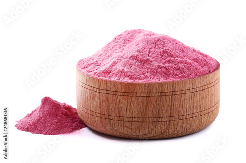 Holi powder in bowl isolated on white background © 5second