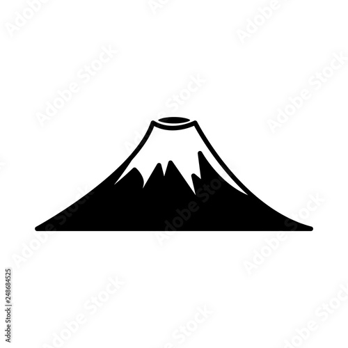 Vector abstract mountain rock black flat icon