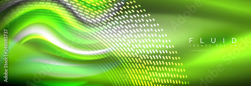 Fluid colors mixing glowing neon wave background, holographic texture