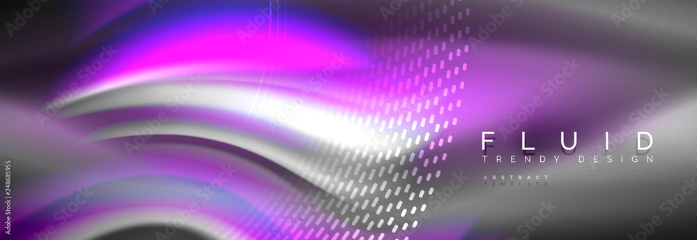Fluid colors mixing glowing neon wave background, holographic texture Fluid colors mixing glowing neon wave background, holographic texture