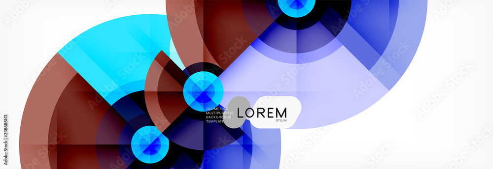 Minimal geometric circles and triangles abstract background, techno modern design, poster template Minimal geometric circles and triangles abstract background, techno modern design, poster template