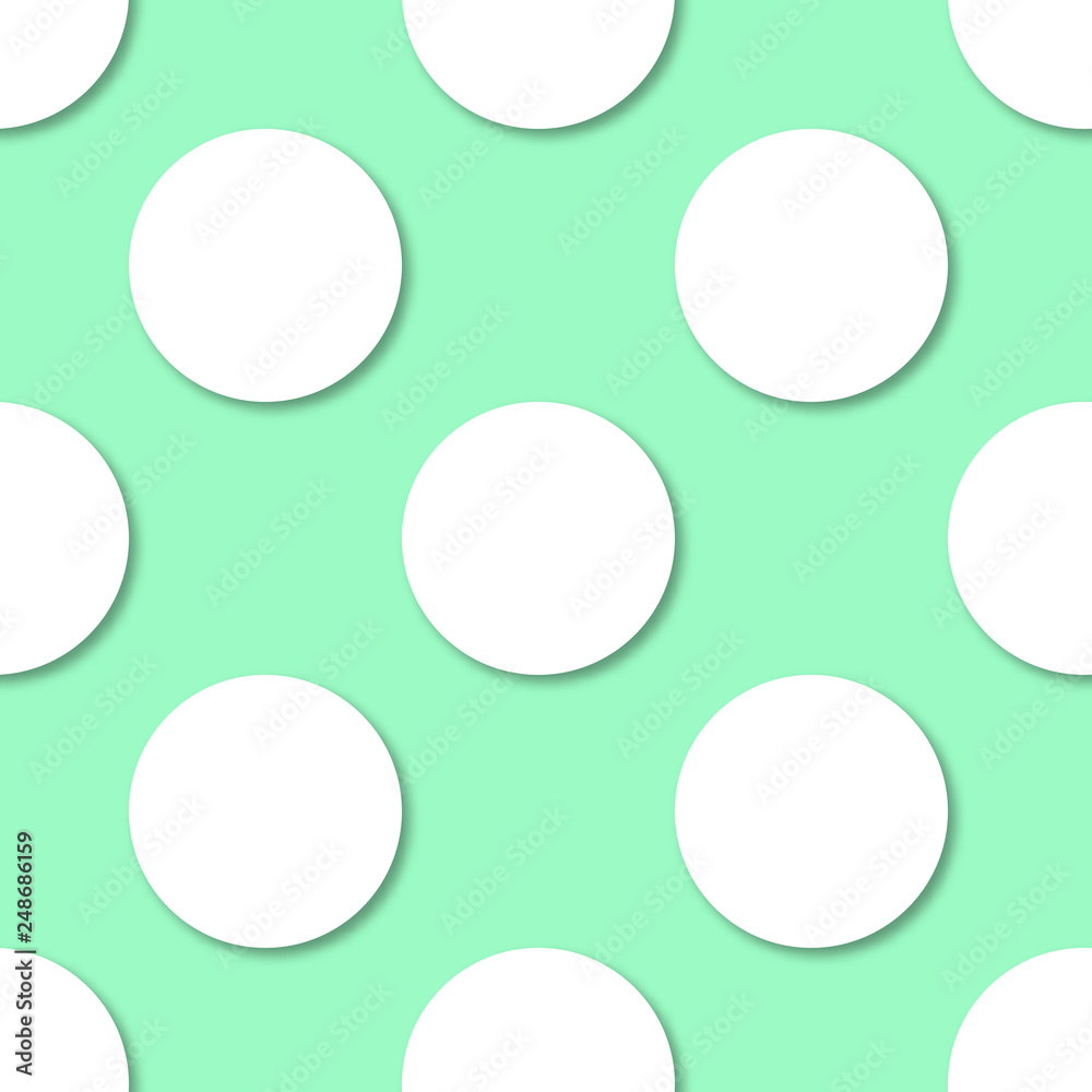 Polka dots seamless pattern. 3d vector background