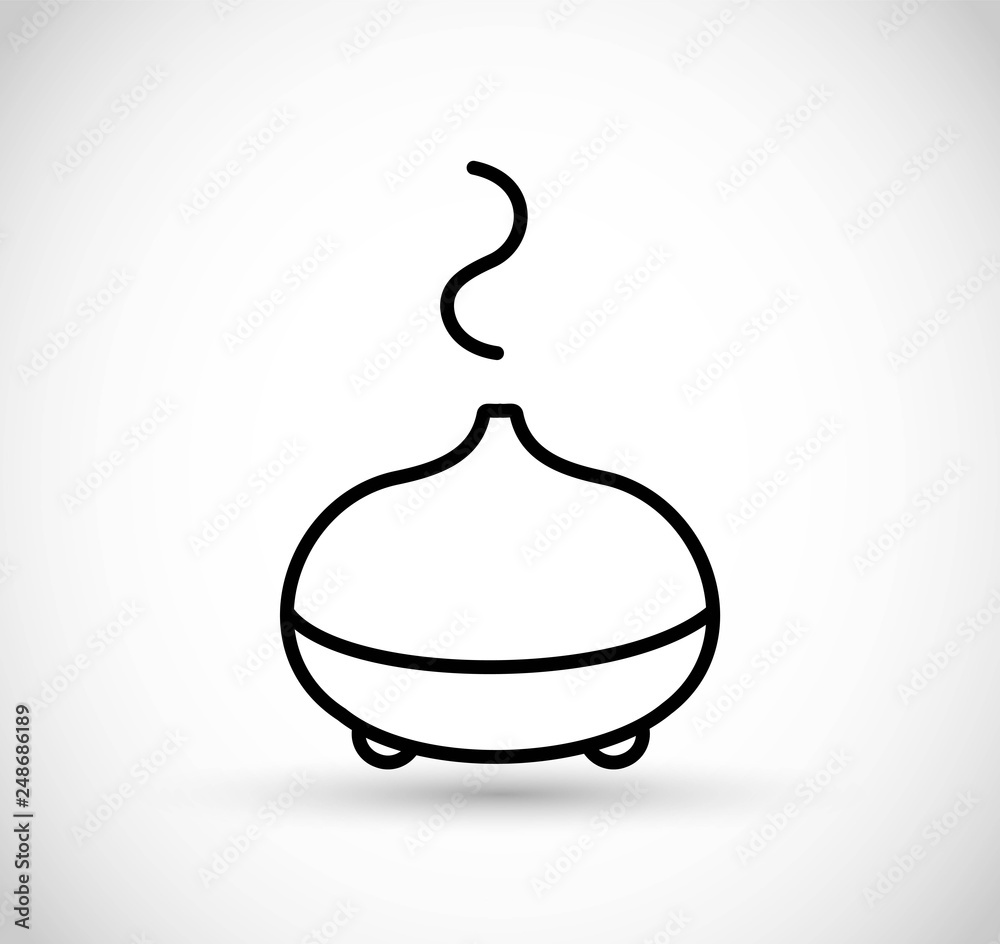Essential oils diffuser - vector thin line icon - obrazy, fototapety, plakaty 