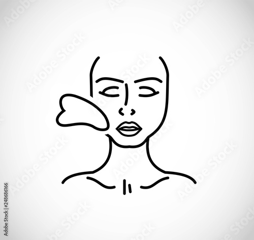 Gua Sha massage icon vector