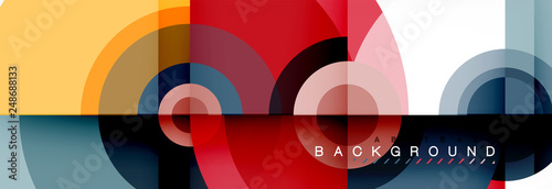 Flying circles geometric abstract background