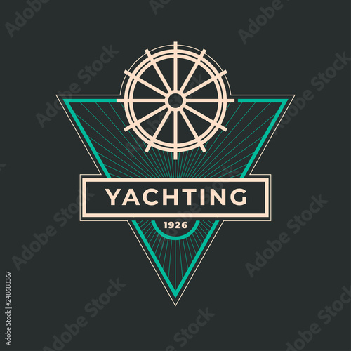 Yachting club logo set. Yachting, yahct club logo set with boad, sail and yacht. Yacht sport yachting club set. Vector illustration.