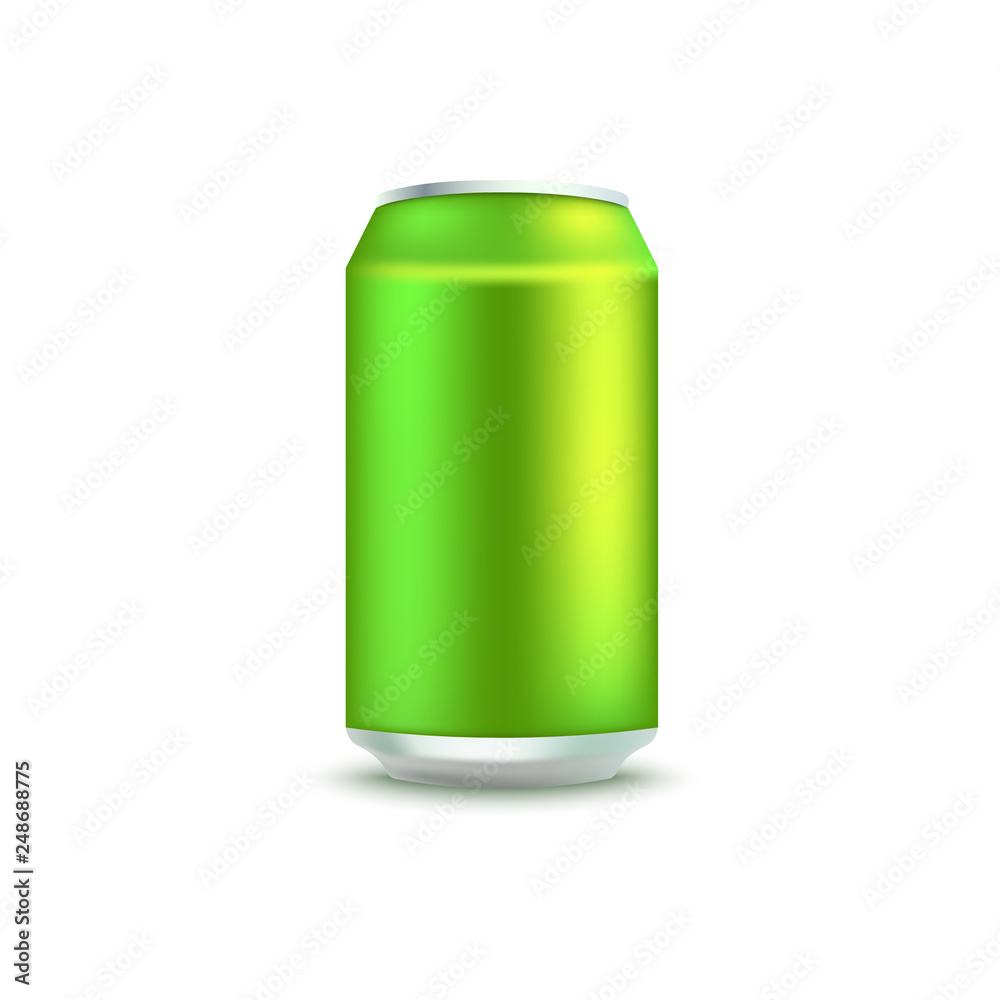 Blank green aluminum soda or beer can mockup. Blank green aluminum soda or beer can mockup.