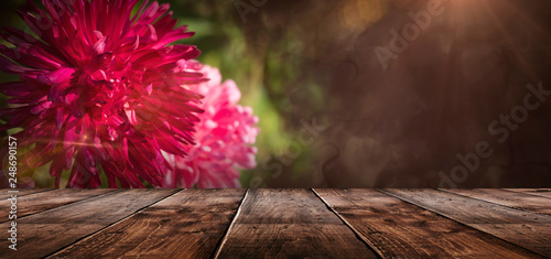 Spring background table.