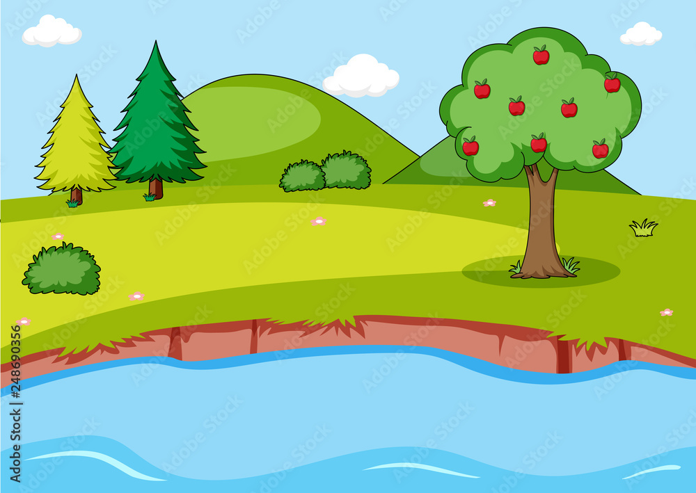 Obraz premium Simple nature landscape background