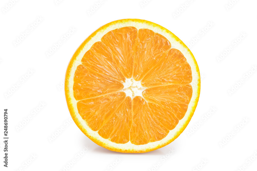 orange fruit slice isolated on white background orange fruit slice isolated on white background