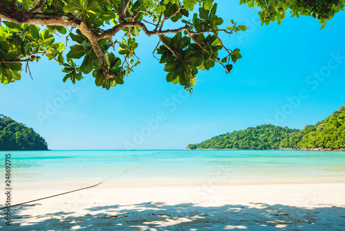 Fototapeta Naklejka Na Ścianę i Meble -  Beautiful daylight and Breathtaking tropical beach at Surin Island, Wonderful tropical beach for relaxation and travel, Special white sandy at the exotic beach
